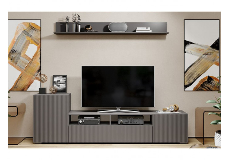 Гостиная Сильвия тип 2 (графит серый/графит матовый)