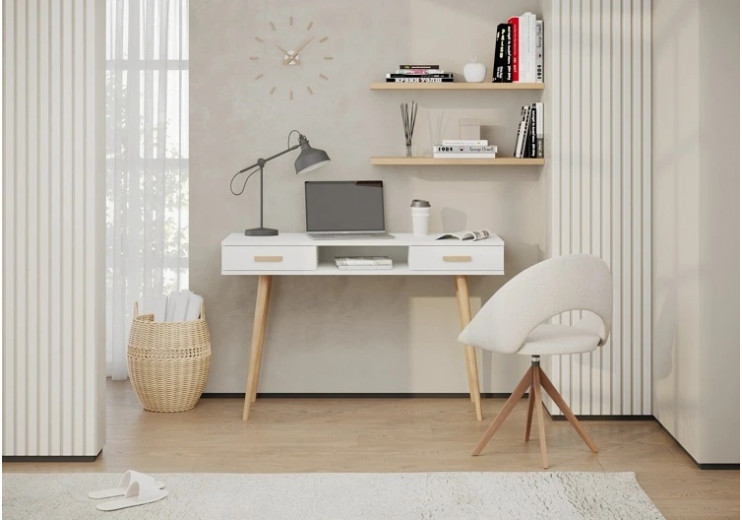 Стол письменный с двумя ящиками и открытой нишей Артикул: 6-01103