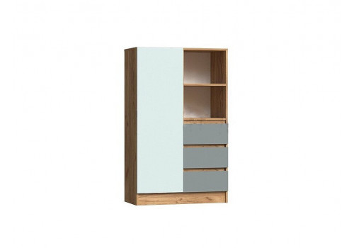 Шкаф Миф Челси Color комбинированный Дуб Крафт золотой / Сумеречный голубой / Мята темная