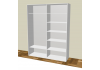 Шкаф купе 2 двери (белый, профиль серебро)